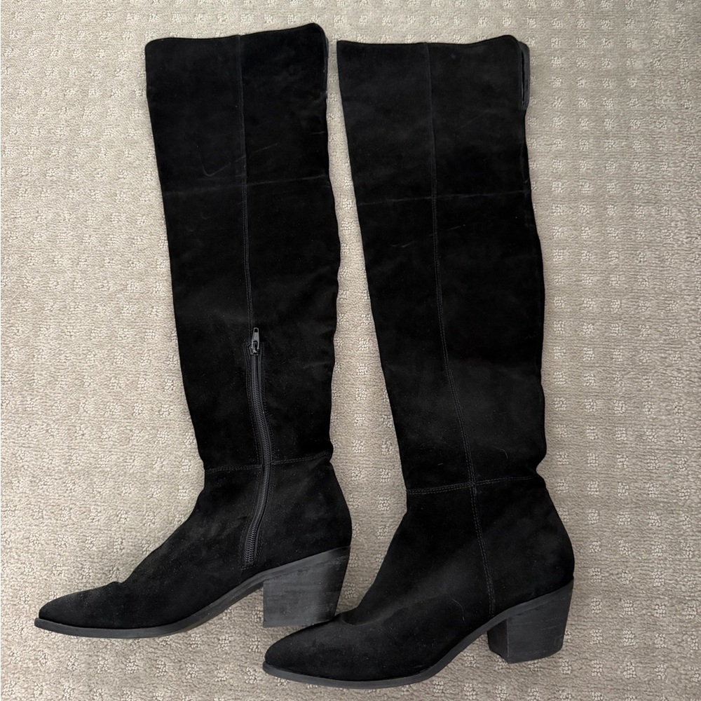 Steve Madden  Largo Black Suede Knee-High Boots **Size 9**